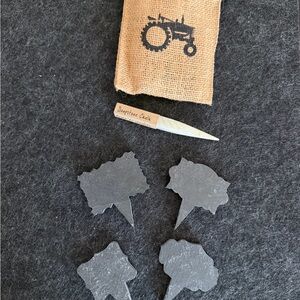 Rustic Slate Plant Markers with Chalk Pencil